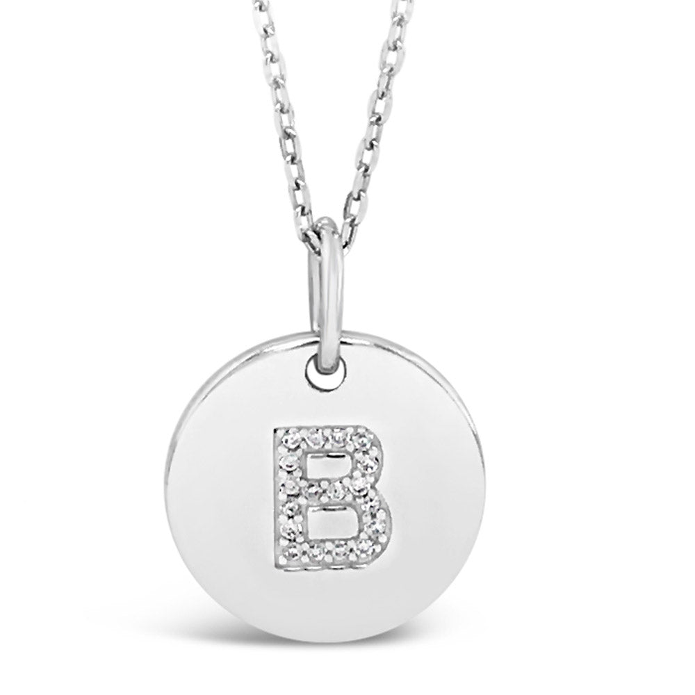 B - Initial Letter Sterling Silver Necklace - Eva Victoria